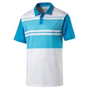 PUMA Golf Rickie Fowler Youth Jr Junior Kids PATTERN BLOCK Polo Medium M…